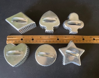 Vintage aluminum metal shape cookie cutters