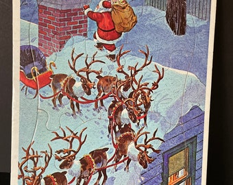 Night Before Christmas frame tray puzzle, Whitman publishing, 1970