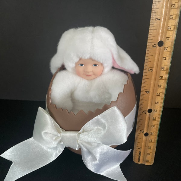 Anne Geddes Baby Bunny – Weiße Hasenpuppe, 9 Zoll, Mit Weichem Körper & Vinyl-Gesicht