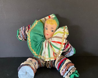 Vintage Clown, made from Yo-yo fabric circles