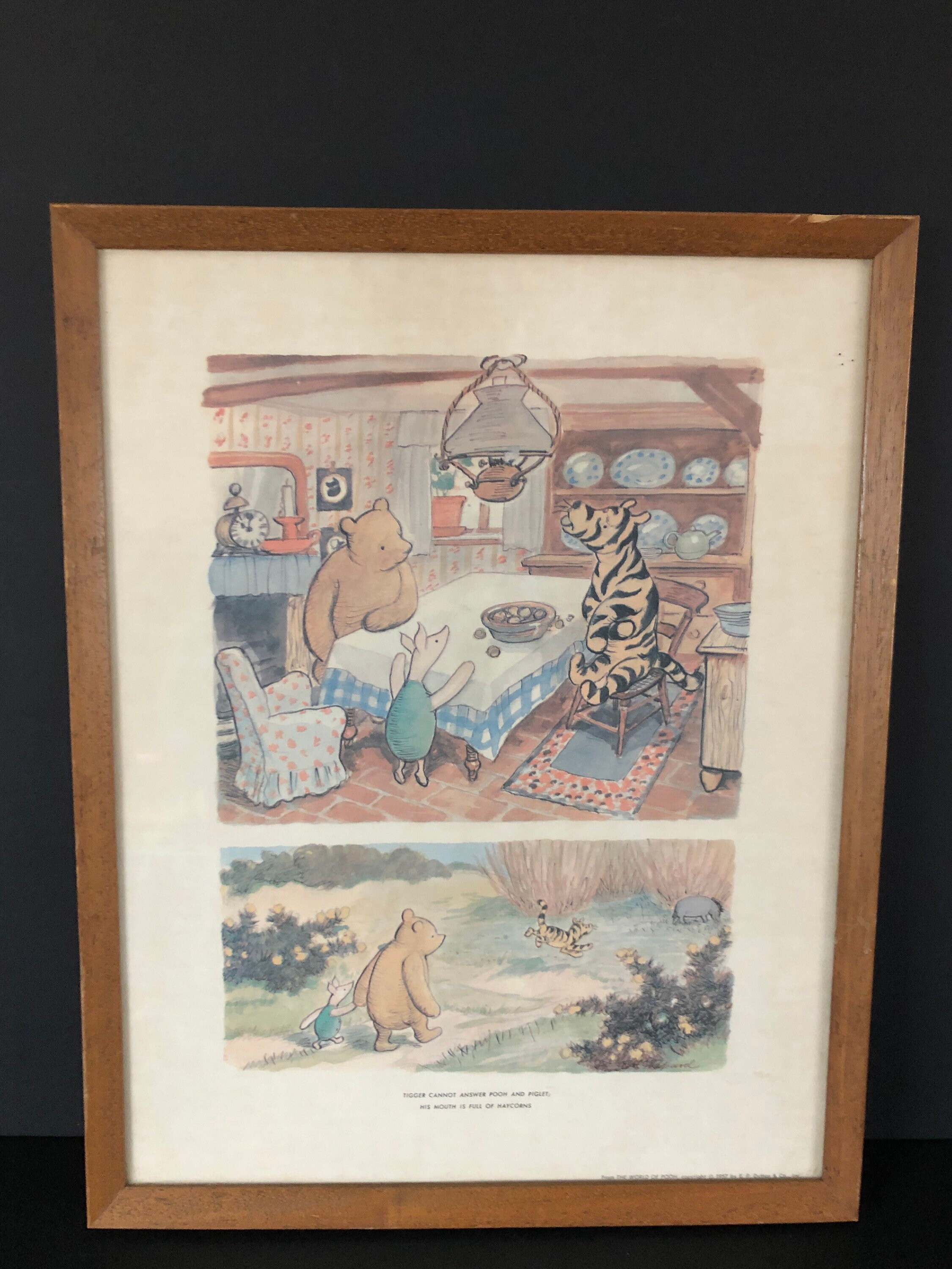 Vintage framed Winnie the Pooh print by Ernest Shepard Etsy.de