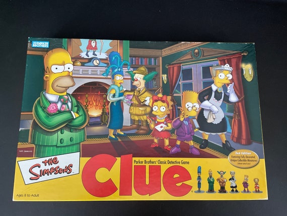 The Simpsons Clue Board Game Detective 1st Edition Pewter Pieces Complete!