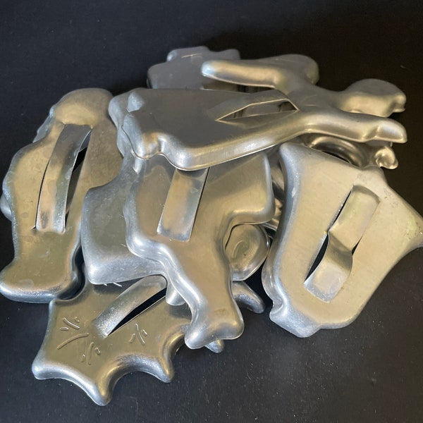 Vintage aluminum metal Christmas cookie cutters—sold separately