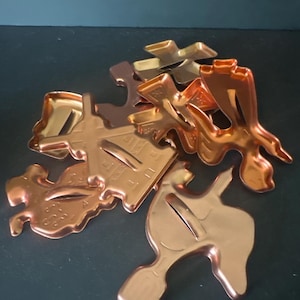 Vintage aluminum and copper metal shape and Christmas cookie cutters