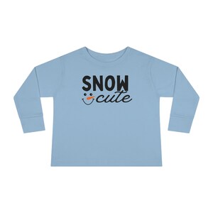 Toddler Baby Christmas Pun Snowman &quot;Snow Cute&quot; Long Sleeve Tee Shirt