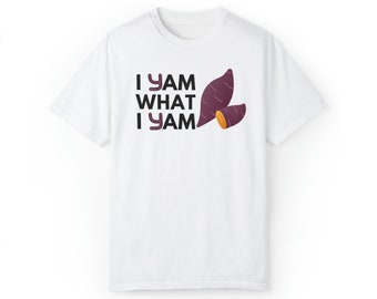 Unisex Thanksgiving "I Yam What I Yam" T-shirt met korte mouwen