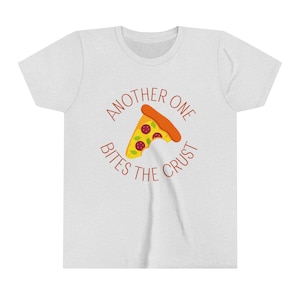Kids Youth Pizza Pun &quot;Another One Bites the Crust&quot; Short Sleeve Tee Shirt