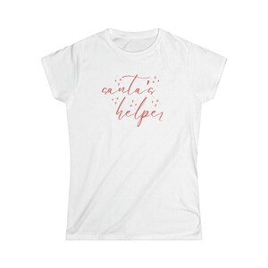 T-shirt de Noël femme « Santa&#39;s Helper » à manches courtes et col rond