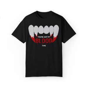 Men&#39;s Halloween &quot;You&#39;re Just My (Blood) Type&quot; Short Sleeve Tee Shirt