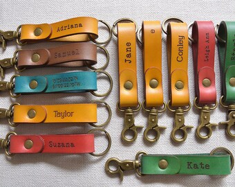 Personalized keychain, mens, womens, key chain, custom coordinate keychain, monogrammed, anniversary gifts for women, leather key fob