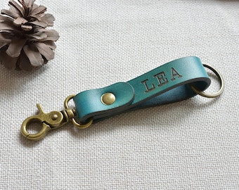 Personalized keychain, key chains for women, mens keychain, monogram key fob, custom key holder, gifts for him, two sides engraving