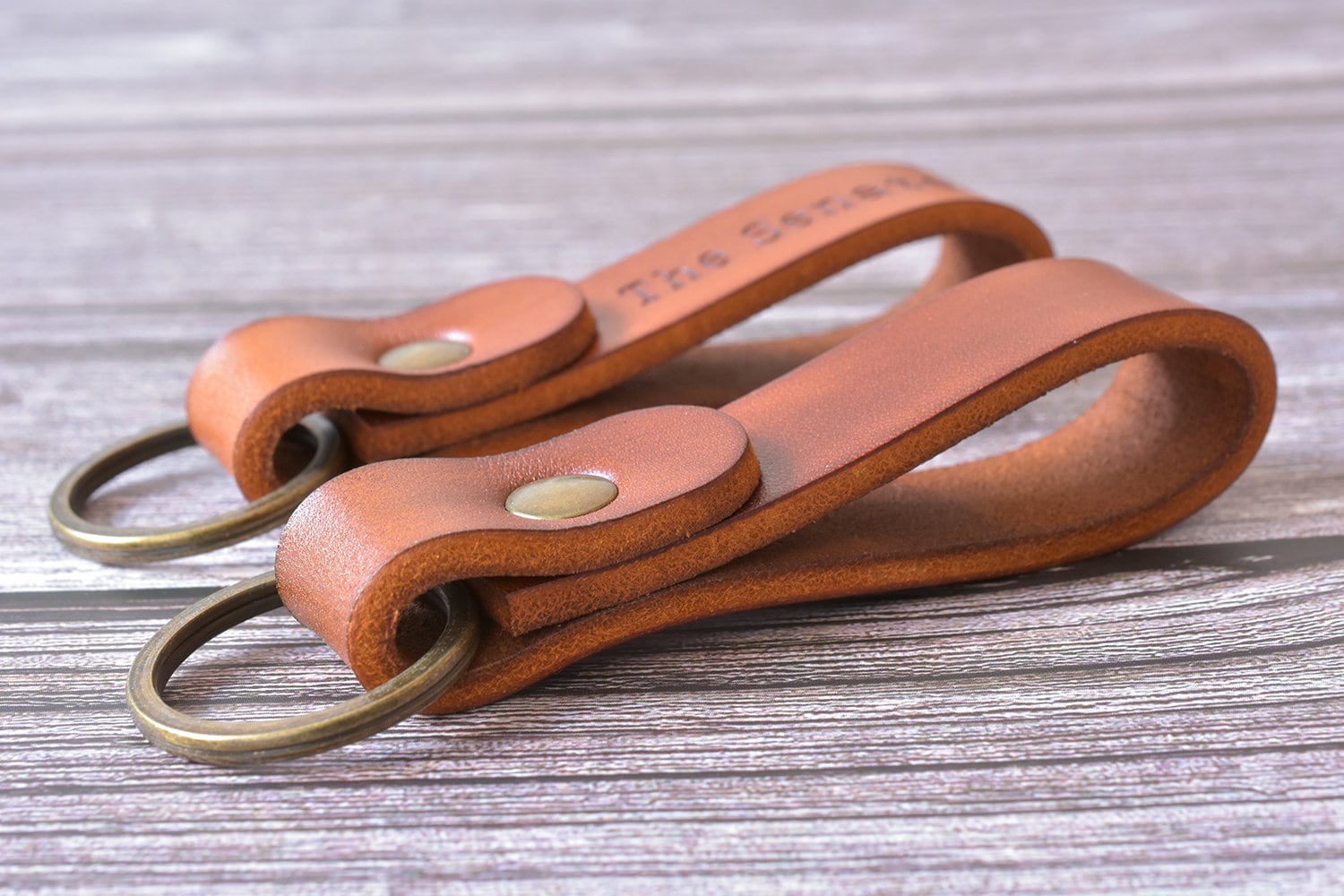 Mens keychain handmade leather keychain personalized key Etsy
