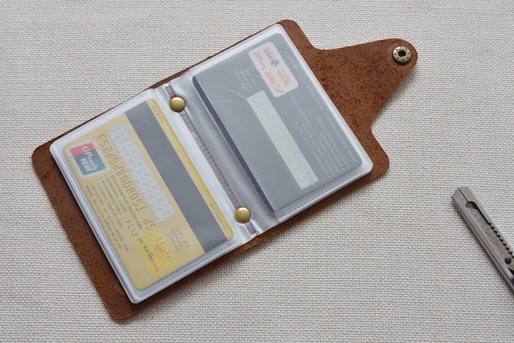 Leather Credit Card Holder Womens Card Case Business Card Etsy
