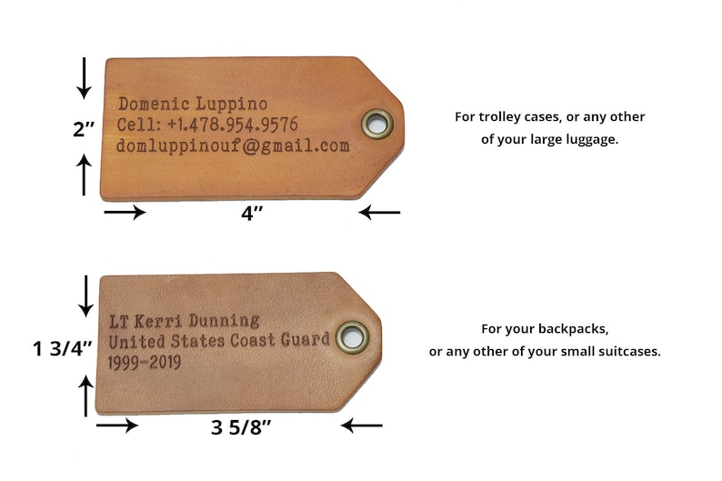 Leather Luggage Tags Personalized Luggage Label Travel Tags Etsy