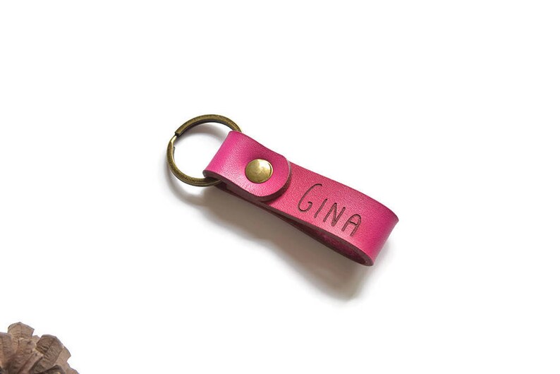 Womens Keychain Personalized Key Fob Hand Stamped Keychain Etsy