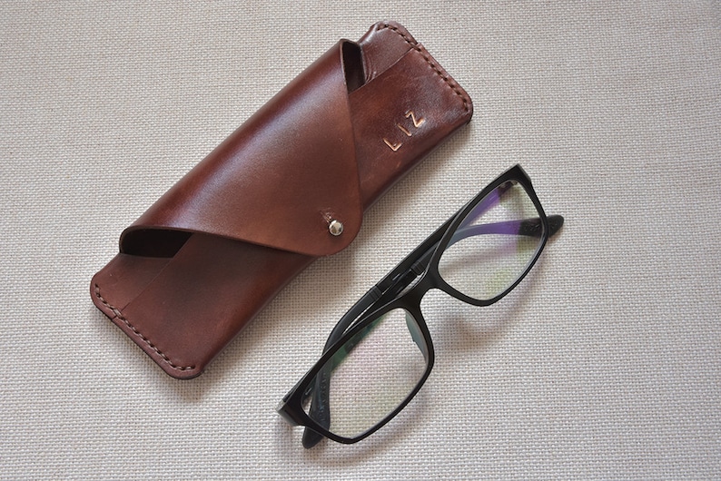 Brown Leather Glasses Case Glasses Holder Glasses Organizer Etsy