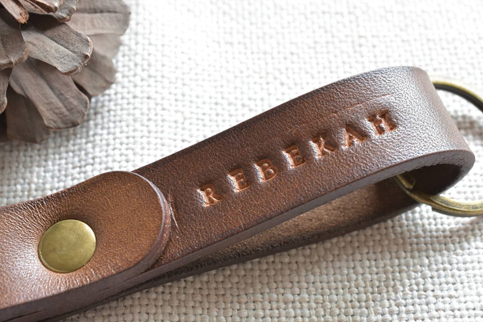 Mens keychain handmade leather keychain personalized key Etsy
