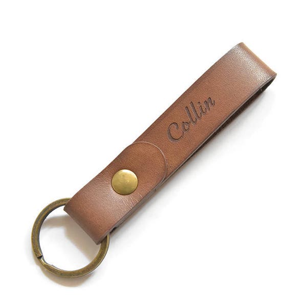 Leather keychain, key chain for women, personalized keychain, key fob monogram, gift for him, custom gifts, engraved keychain, key holder