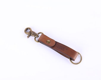 mens keychain, handmade leather keychain personalized, key chains for women, gift ideas, key organizer, LT589-brown