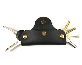 llavero de cuero, funda para llave de coche, estuche para llaves, monedero de cuero para llaves, ideas de regalo para hombres, cuero cosido a mano, LT560