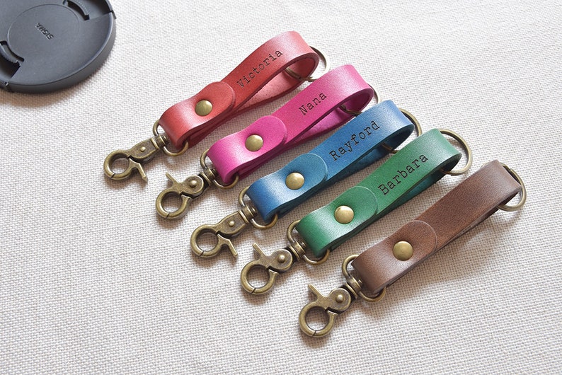 mens leather keychain, dad keychain, engraved keychain, key chain, leather accessories, bestman gift, leather gifts for man, personalized image 2