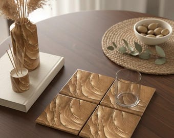 Desert Sand Coasters: Absorbent Ceramic Coaster Set of 4