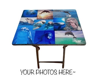Custom Photo Decoupage Wood Folding TV Tray | Personalized Gift