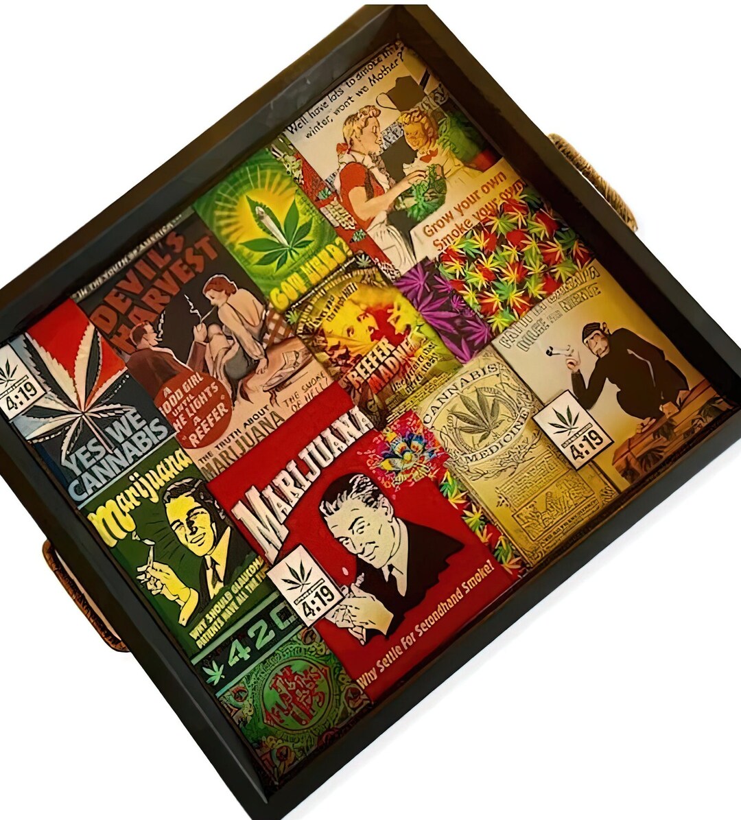 Marijuana Rolling Tray Party Tray, Wood Trays With Handles, Cannabis