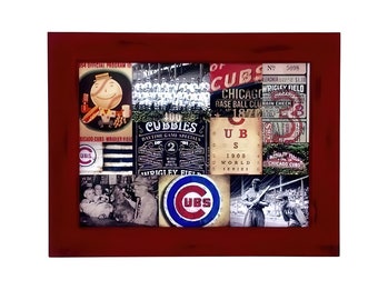 Chicago Cubs Wood Decor Sign: Vintage Baseball Art