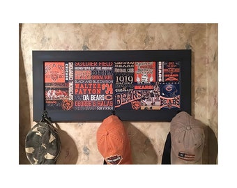 Insegna in legno dei Chicago Bears: arte rustica del football con ganci