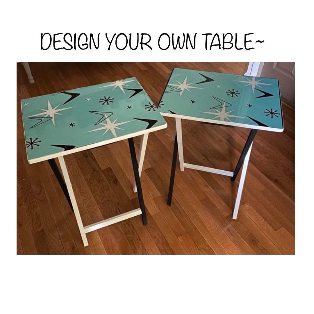 Custom TV Dinner Trays MCM Table, Personalized Table, Photos on Wood