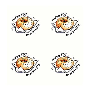 Bagel coasters | coasters, everything bagel, youre my everything, bagel decoration, bagel art, kitchen coasters, gift for friend