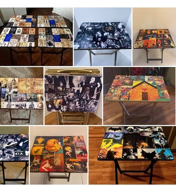 Personalized TV Trays with Stand: Custom Photo Art