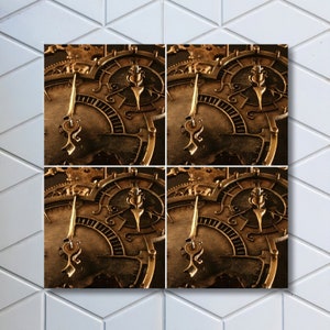 Steampunk | steampunk clock, steampunk decor, boho decor, steampunk coasters, square steampunk gear, steampunk drink coaster, resin coasters