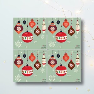 Old fashioned Christmas decor | Christmas coasters, coaster sets, coasters, retro Christmas art, vintage holiday decor, ceramic tile art