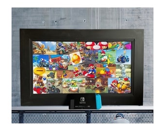 Mario Kart Collage Art: Epoxidharz Videospiel Zimmer Dekoration