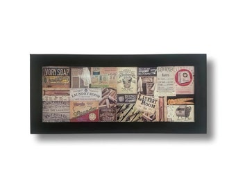 Laundry Room Wood Sign: Vintage Wash & Dry Art (14” x 32”)