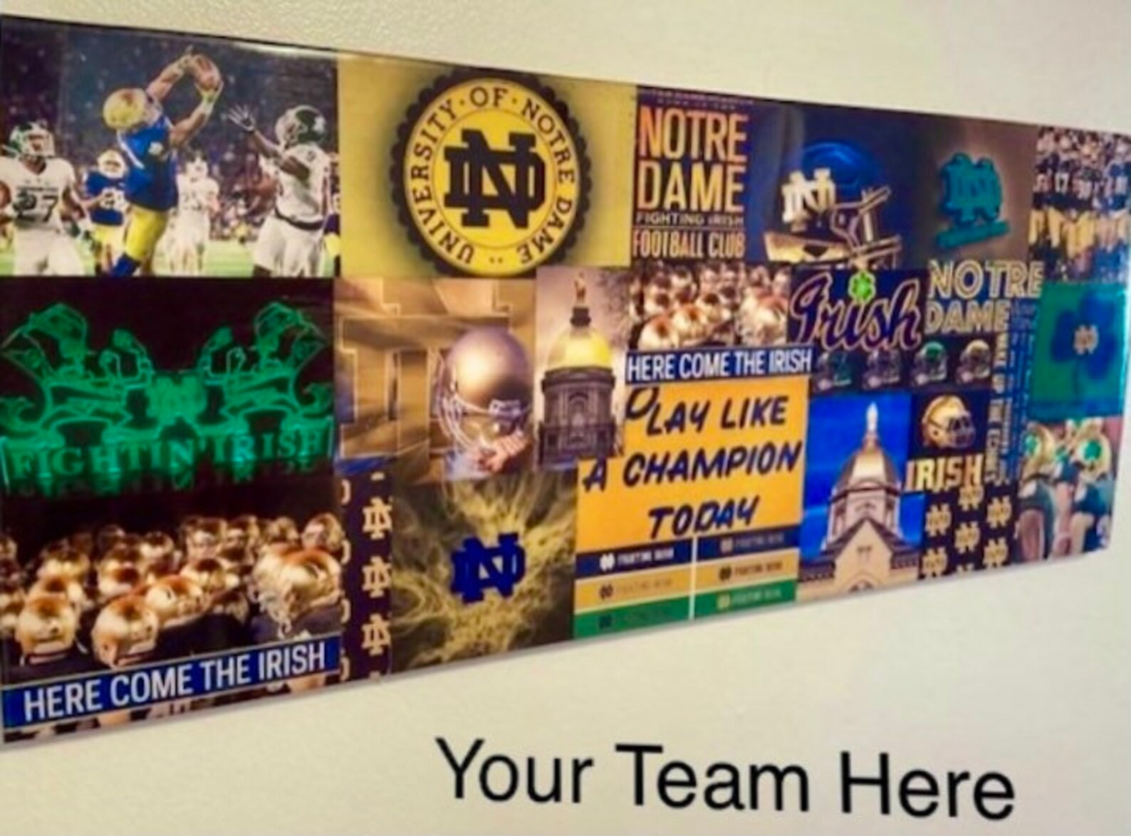 Notre Dame Notre dame sign football wall art notre dame | Etsy