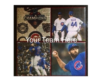 Chicago Cubs 2016 World Series-onderzetters: set keramische decoupagetegels
