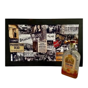 Señal de bar clandestino / señal de prohibición, decoración de bar en casa, señal de barra personalizada, enmienda 18, arte rugiente de los años 20, señal de cervecería casera, arte de la era de la depresión