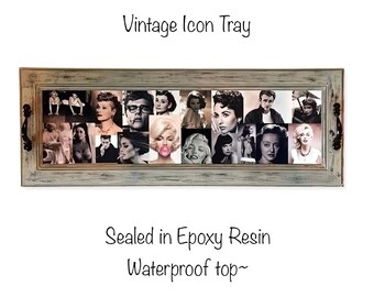Celebrity Icon Vanity Tray: Whitewash Farmhouse Style