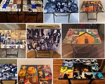 Custom Photo Decoupage TV Tray Table: Personalized Accent Table