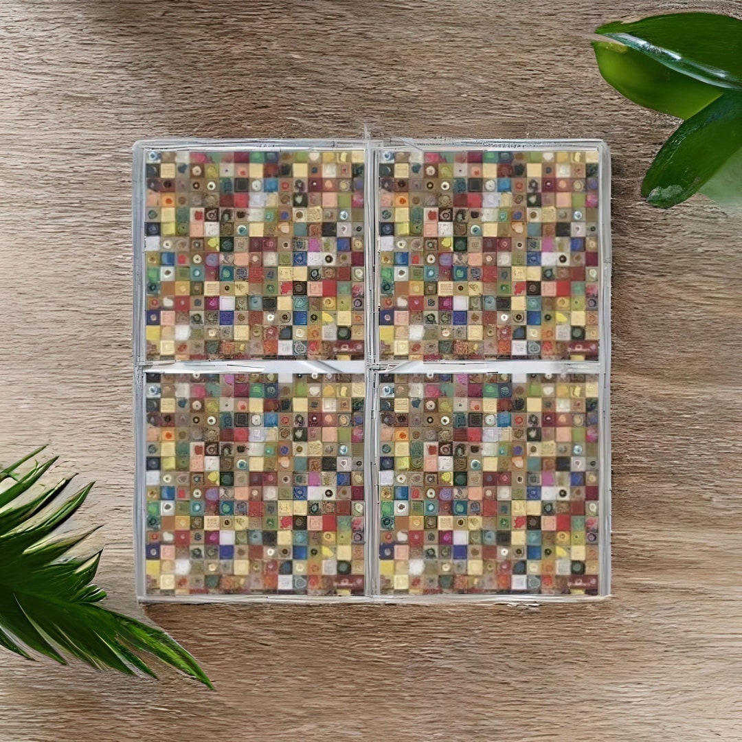 Mosaic Tile Coasters: Set of 4 Thirsty Stone Resin Coasters - Etsy