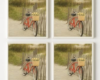 Posavasos con diseño de bicicletas: Impresión vintage de bicicletas, juego de posavasos de cerámica