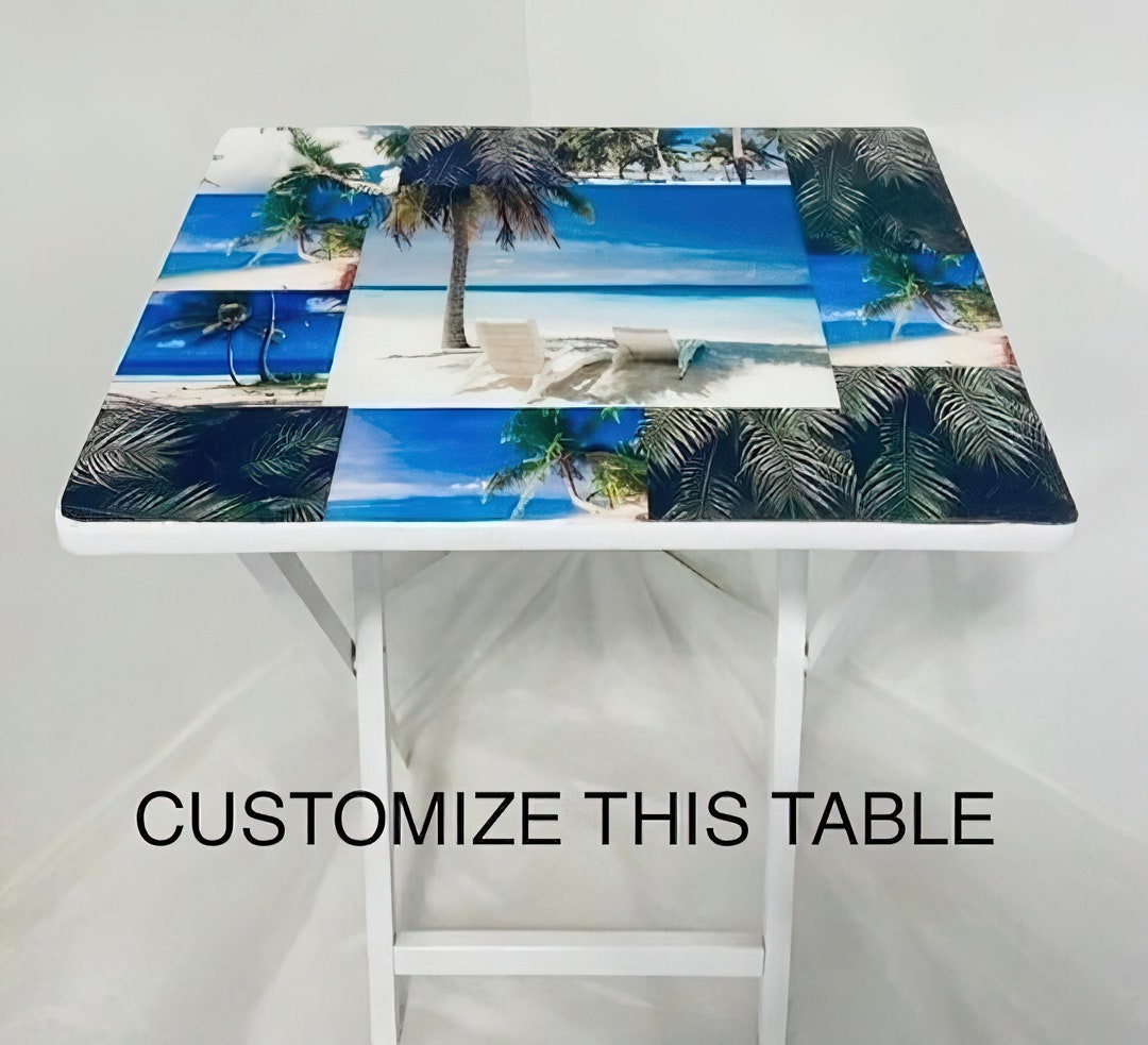Custom Photo Folding Tray Table: MCM Personalized Barware - Etsy