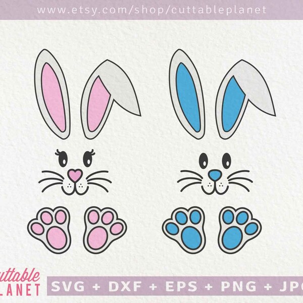 Bunny easter svg, dxf, eps, png, jpg, t-shirt design, bunny face easter svg