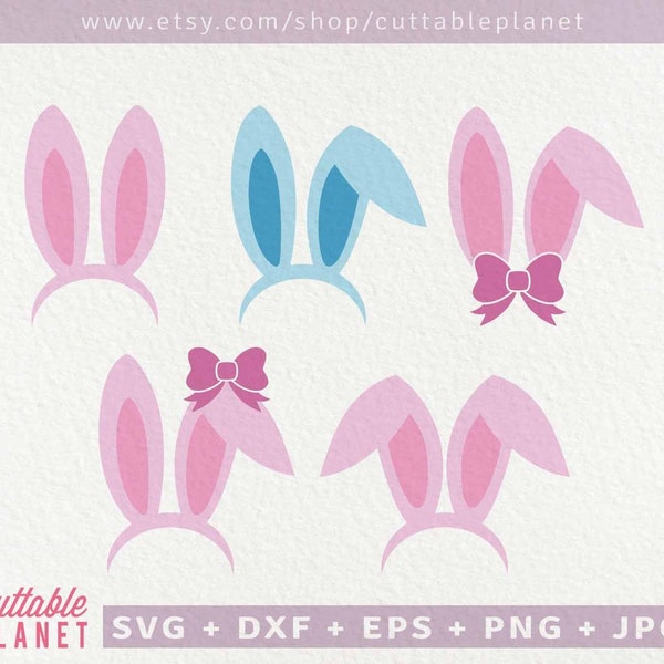 Bunny ears headband svg, dxf, eps, png, jpg, instant download, commercial use