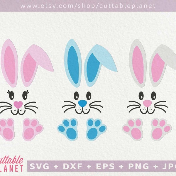 Bunny face svg, dxf, eps, png, jpg, instant download, bunny clipart