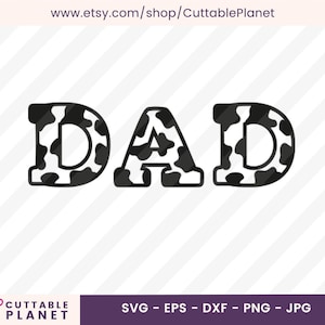 Papá vaca letras svg, dxf, eps, png, jpg,