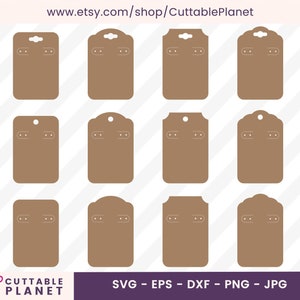 Oorbel kaart afgeronde set svg, dxf, eps, png, jpg, instant download